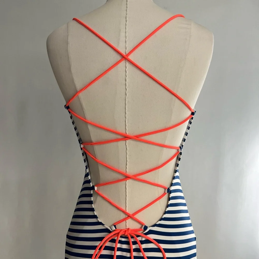 POLO RL Stripes On-Piece Swimsuit - Picture 5 of 8
